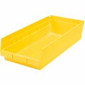 Global Industrial Plastic Nesting Storage Shelf Bin 8-3/8inW x 17-7/8inD x 4inH Yellow 184844YL